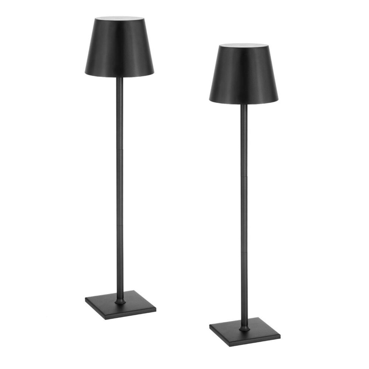 Edge Collections - Black - Adjustable Cordless Desk Lamp with Customizable Lighting - 2 Piece